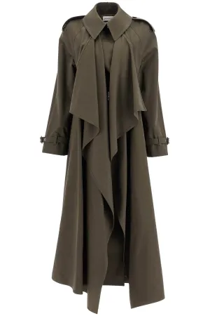 Alexander Mcqueen Double-Breasted Trench Coat With Draped