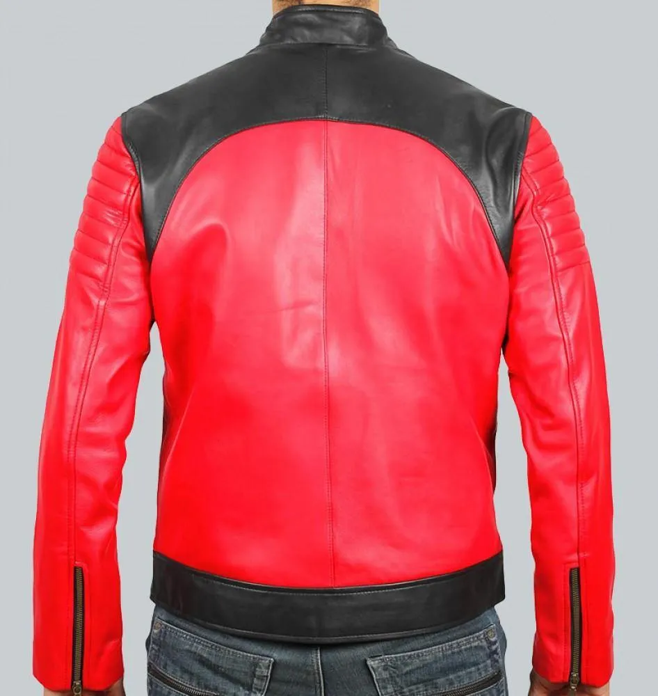 Andrew Men's Vintage Leather Biker Jacket