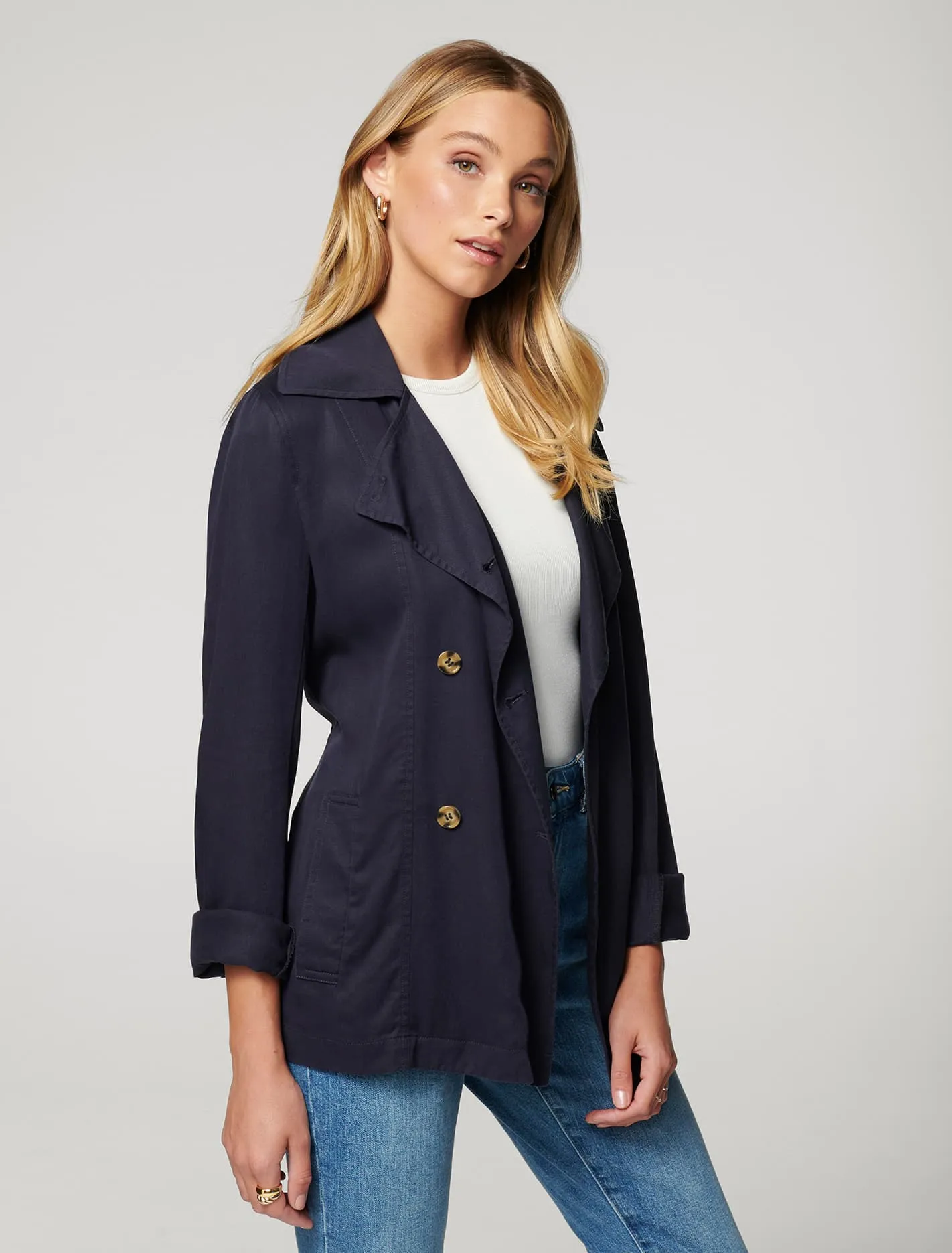 Annika Cropped Trench Jacket