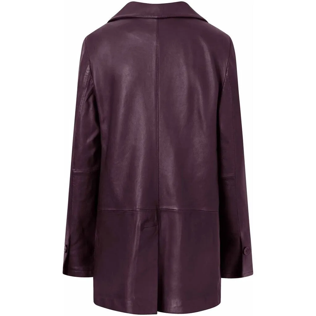 Beautiful Maya blazer in soft leather quality / 50684 - Dark Blossom