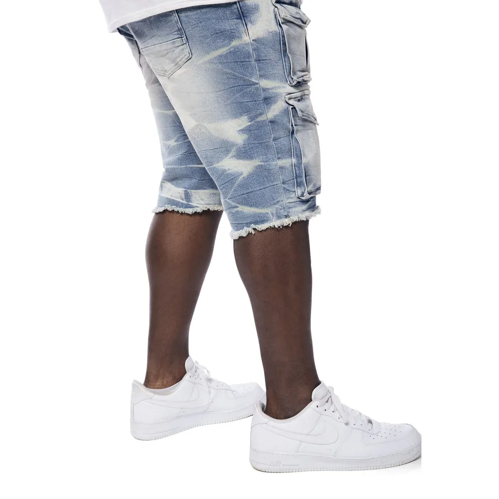 Big and Tall - Rip & Repair Cargo Jena Shorts - Bergen Blue