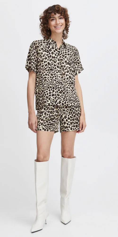 B.Young Leopard Print Shorts