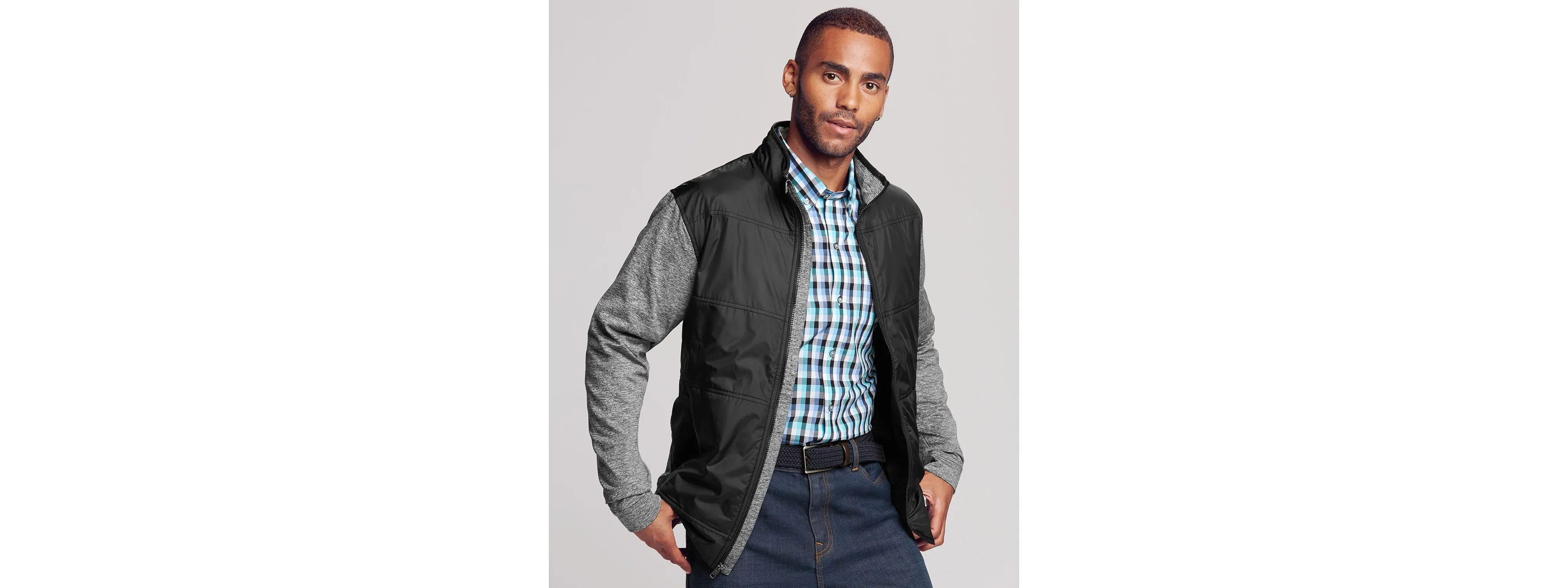 Cutter & Buck Stealth Hybrid Quilted Mens Full Zip Windbreaker Jacket