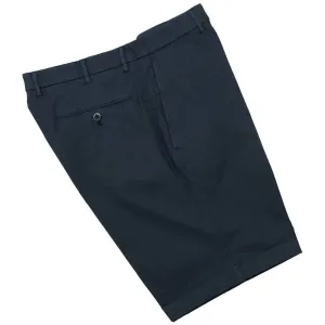 Dark Blue Cotton Stretch Slim Fit Chino Shorts