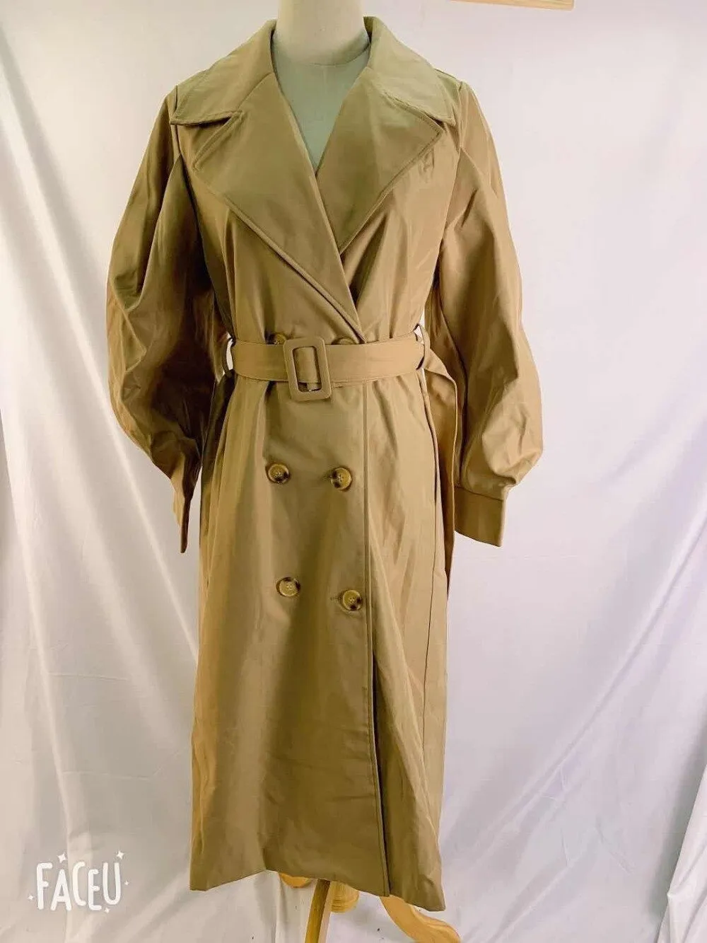 Fall /Autumn Casual Vintage Double Breasted Simple Classic Long Trench Coat