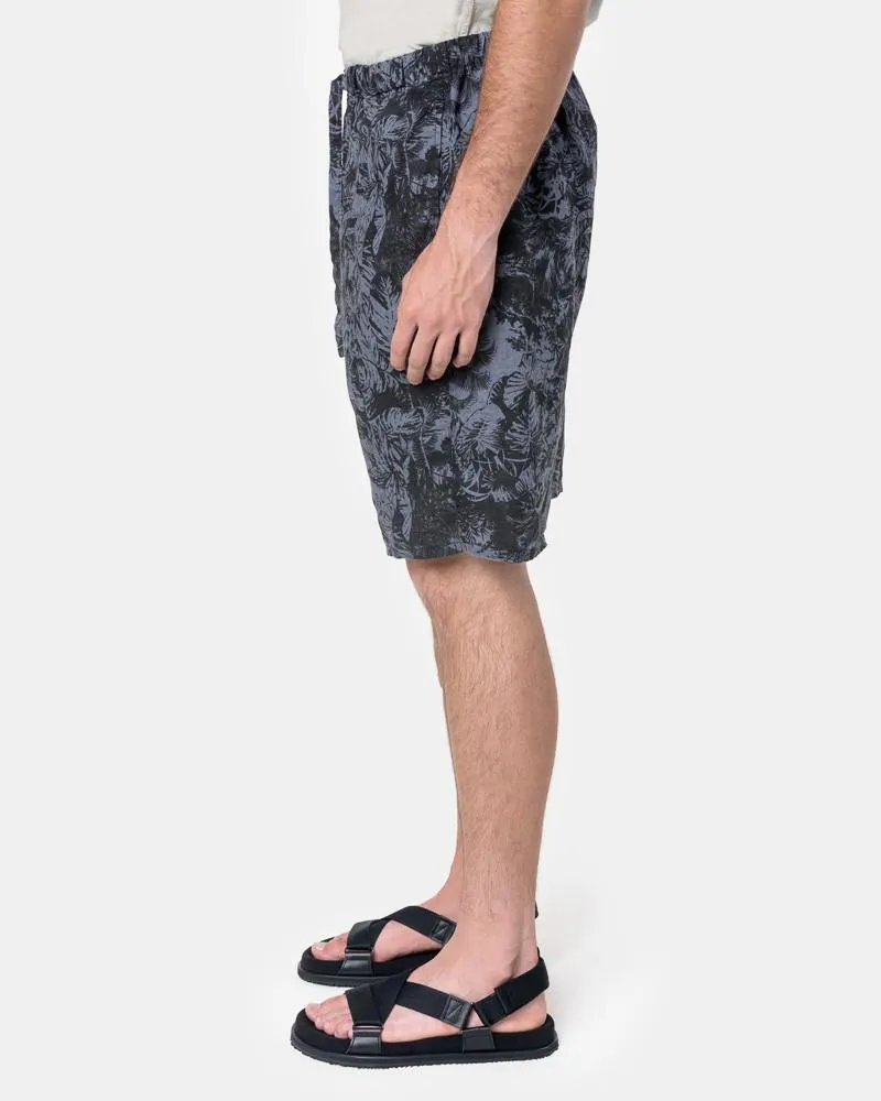 Fauna Print Drop Short in Petrol