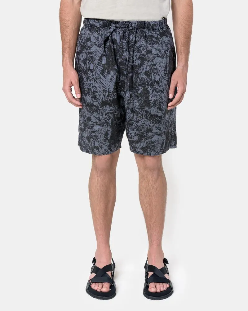 Fauna Print Drop Short in Petrol