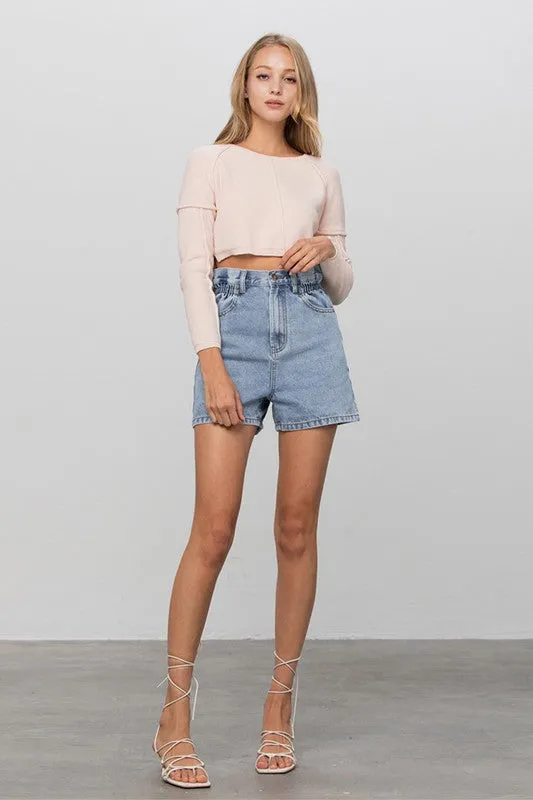 HIGH WAIST ELASTIC BANDED SHORTS