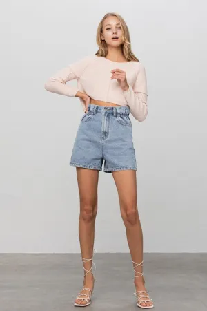 HIGH WAIST ELASTIC BANDED SHORTS