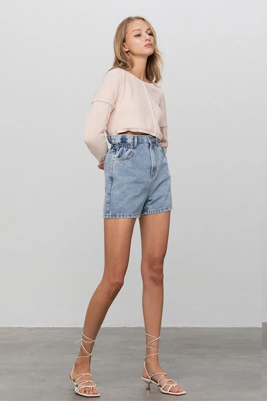 HIGH WAIST ELASTIC BANDED SHORTS