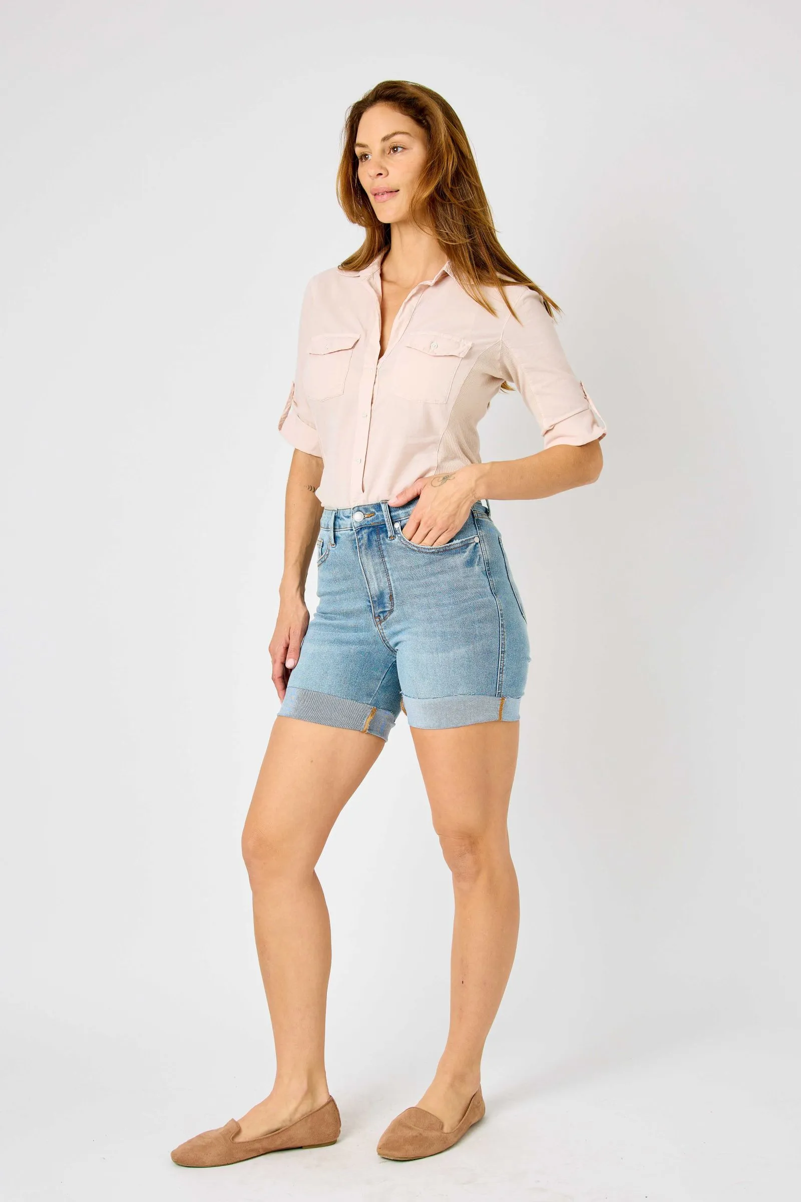 Judy Blue high waist tummy control cool denim shorts