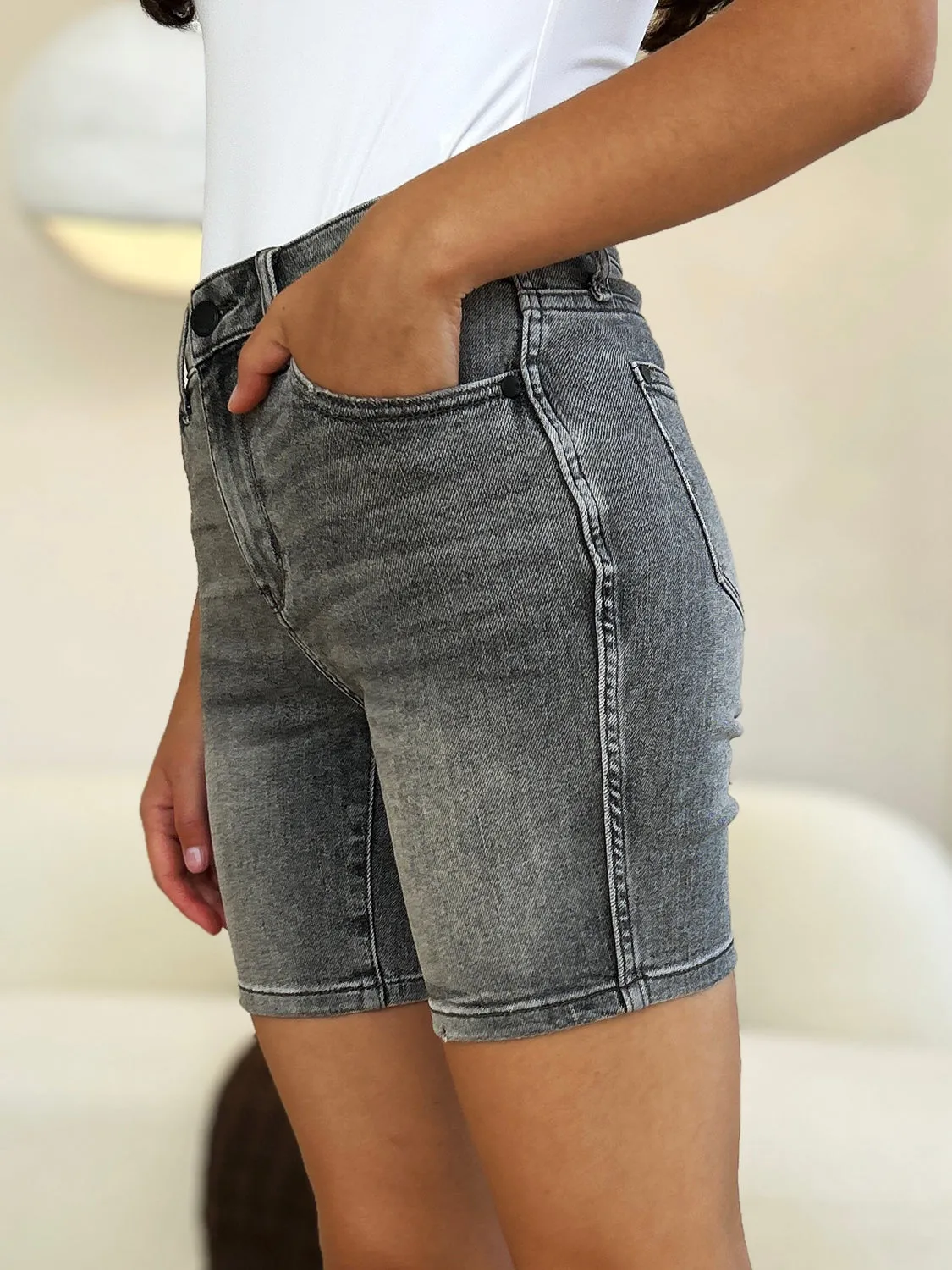 Judy Blue High Waist Washed Denim Shorts [Online Exclusive]