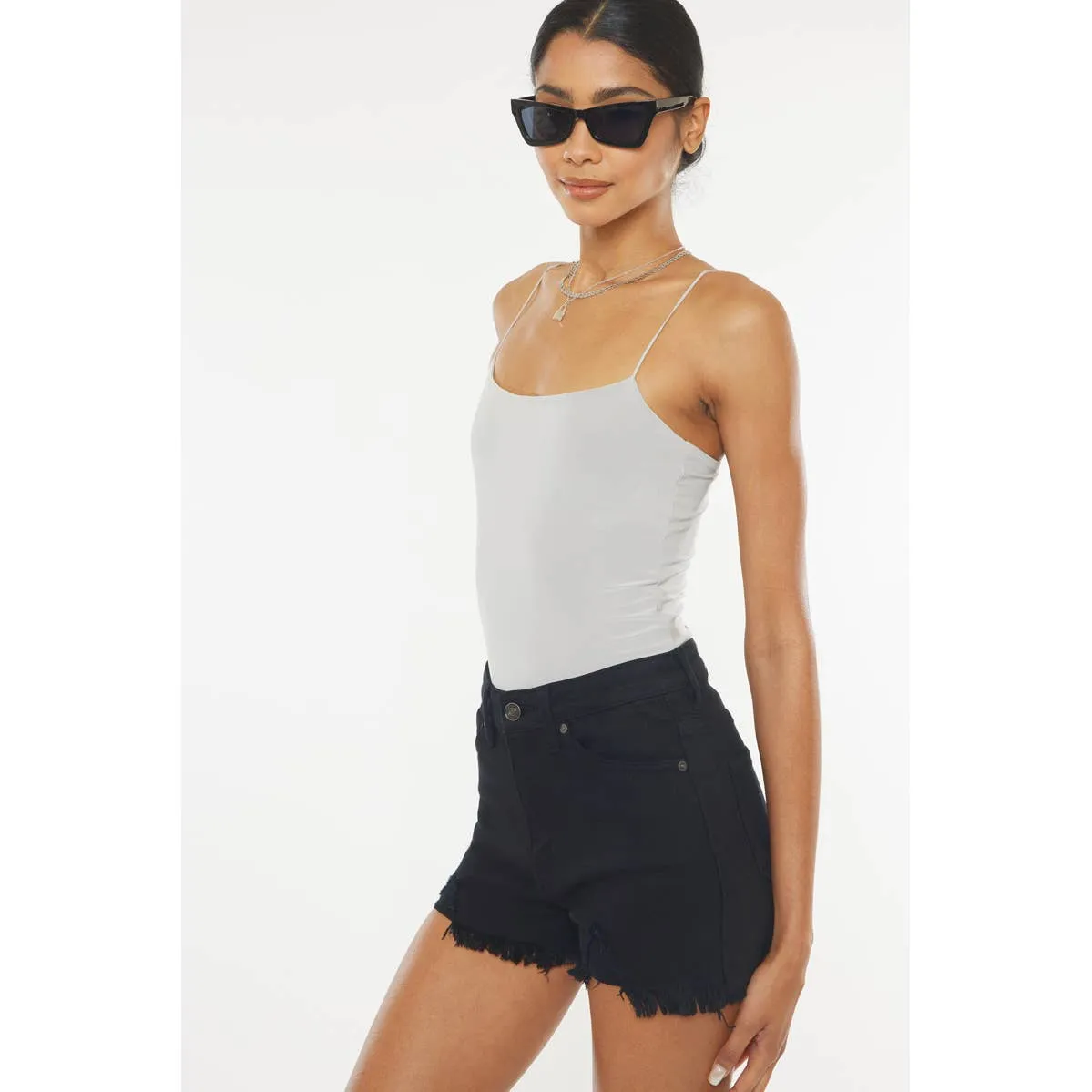 KanCan Black Distresseed Denim Shorts