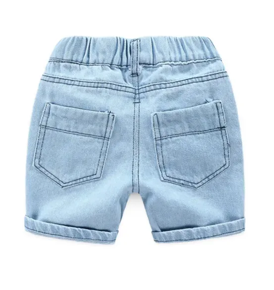 Kid's Unisex Cotton Denim Shorts - Light Denim