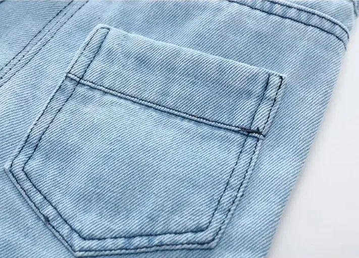 Kid's Unisex Cotton Denim Shorts - Light Denim