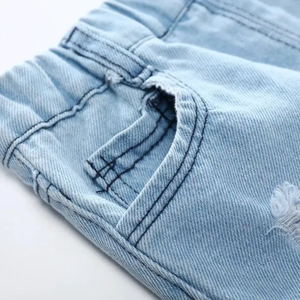 Kid's Unisex Cotton Denim Shorts - Light Denim