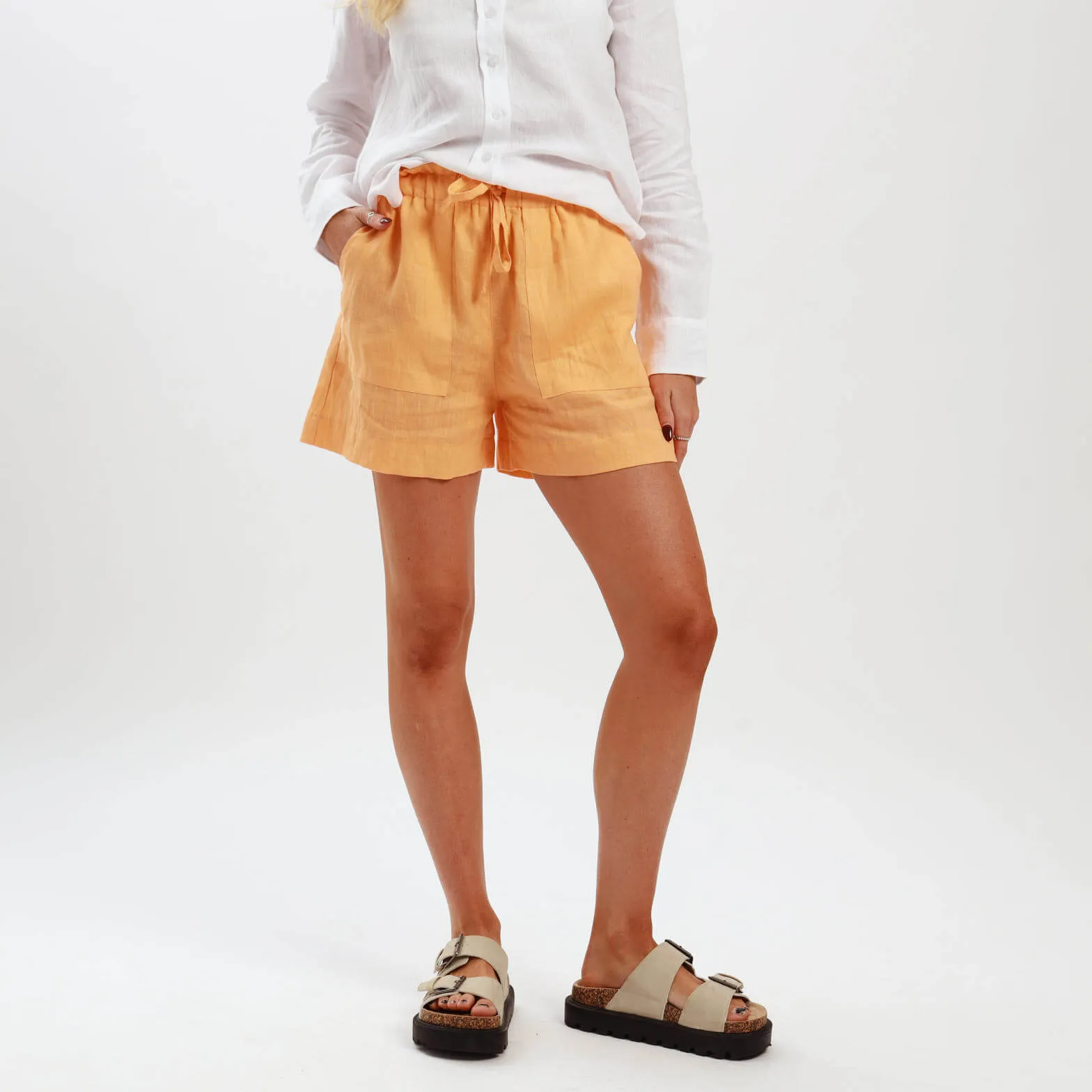 Ladies Linen - Shorts | Orange