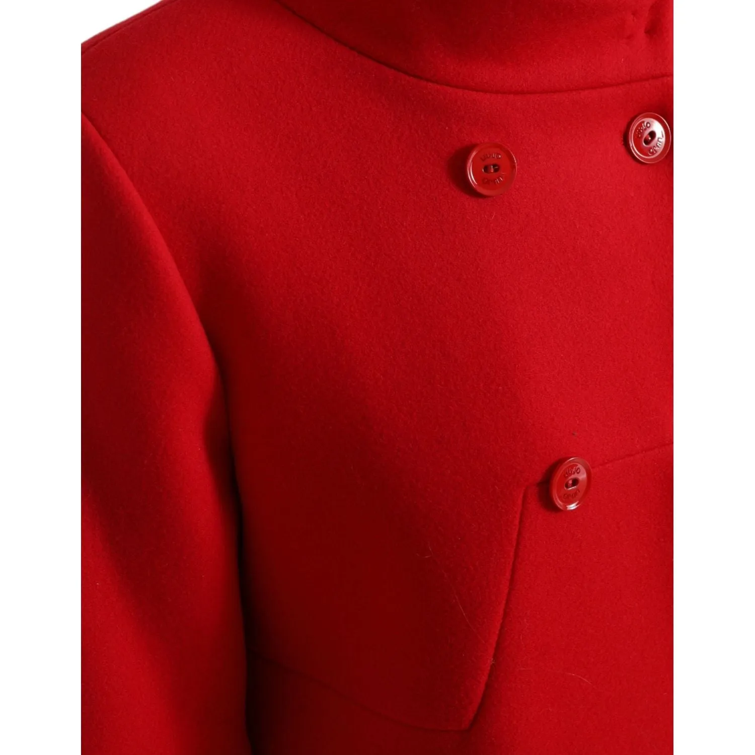 Liu Jo Elegant Red Double Breasted Long Coat