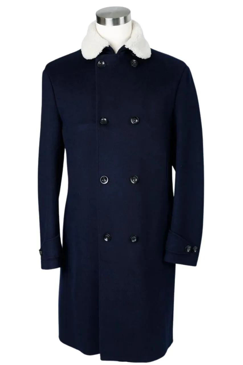 Long Double-Breasted Cashmere Dress Coat