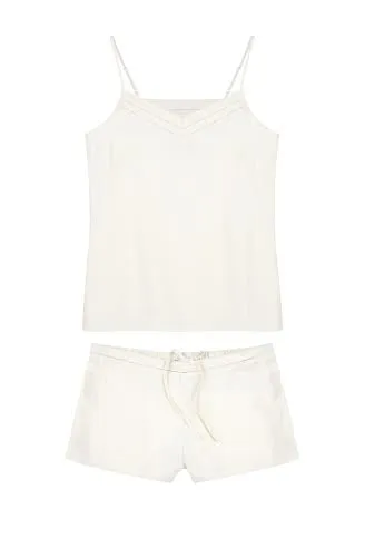 Mulberry Silk Camisole & Shorts Set - Ivory (Natural)