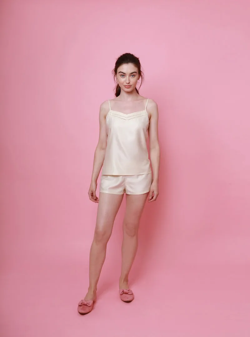 Mulberry Silk Camisole & Shorts Set - Ivory (Natural)