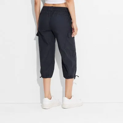 New - Women's Utility Cargo Capri Pants - Wild Fable Hematite XXS