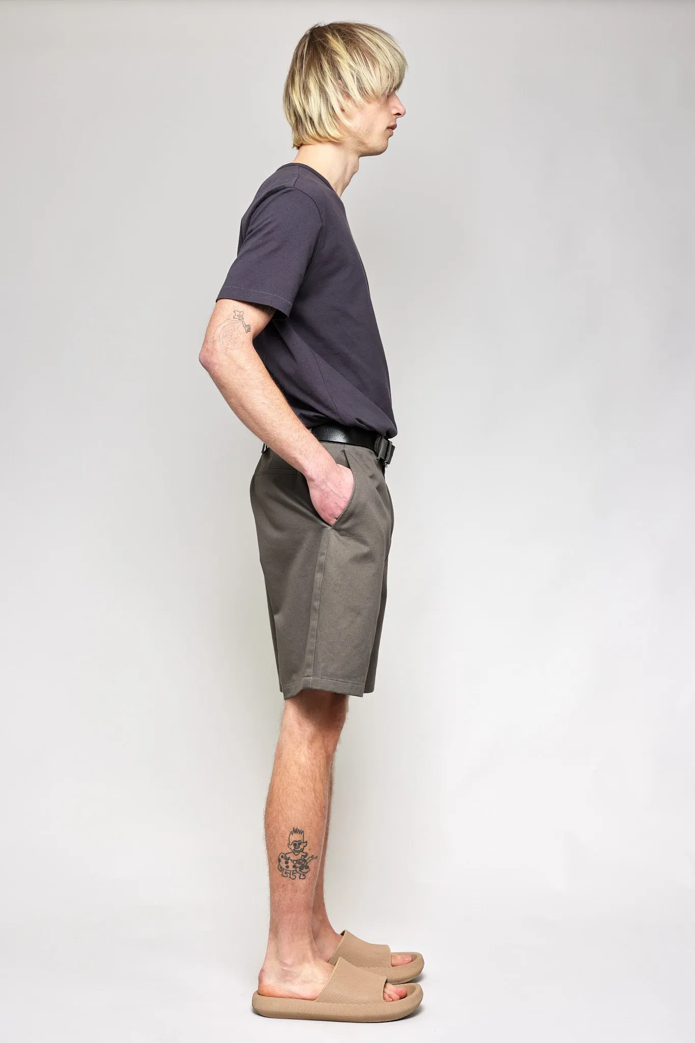 NS1205-2 Japanese Chino Shorts 20s Chino Cloth in Grey