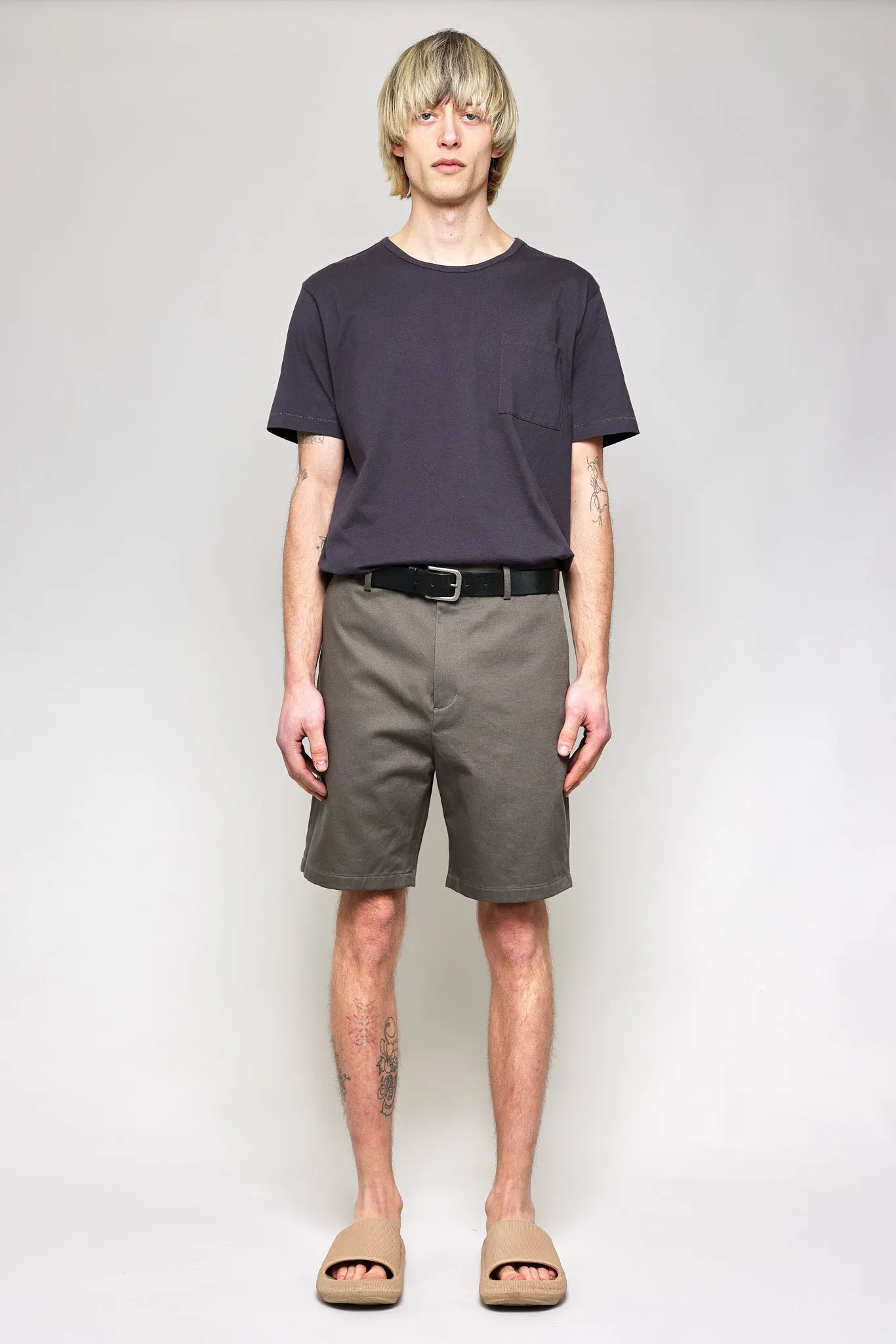 NS1205-2 Japanese Chino Shorts 20s Chino Cloth in Grey