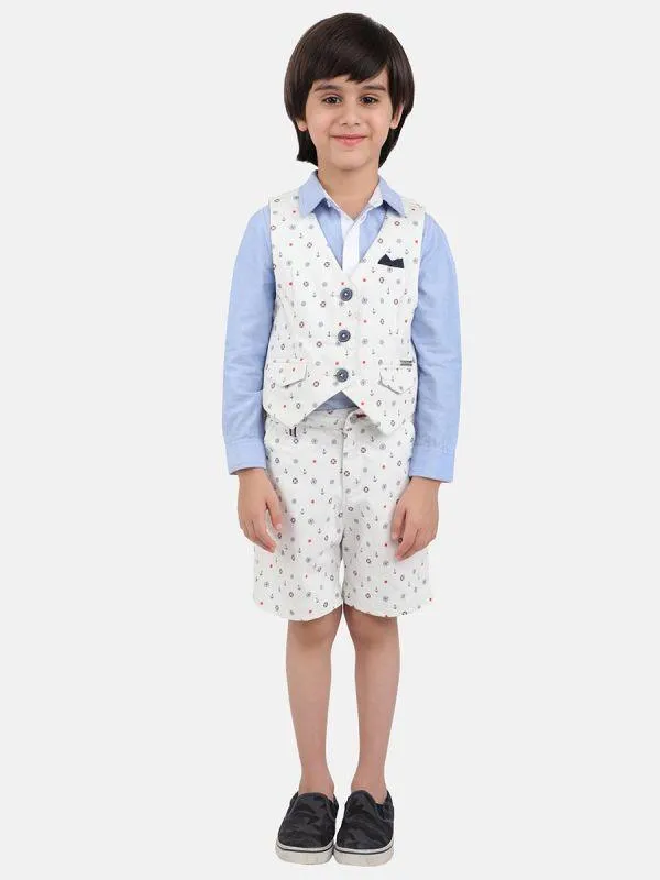 One Friday Nautical Print Waist Coat