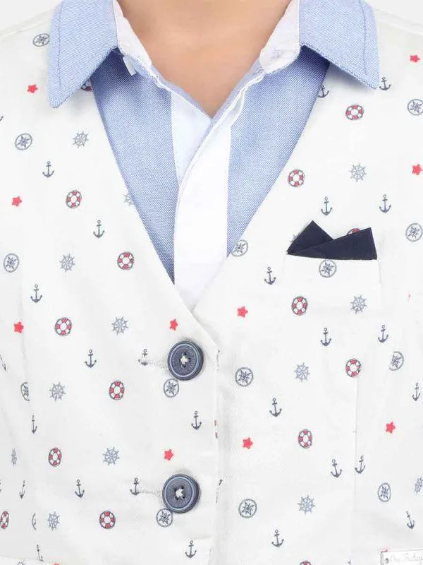 One Friday Nautical Print Waist Coat