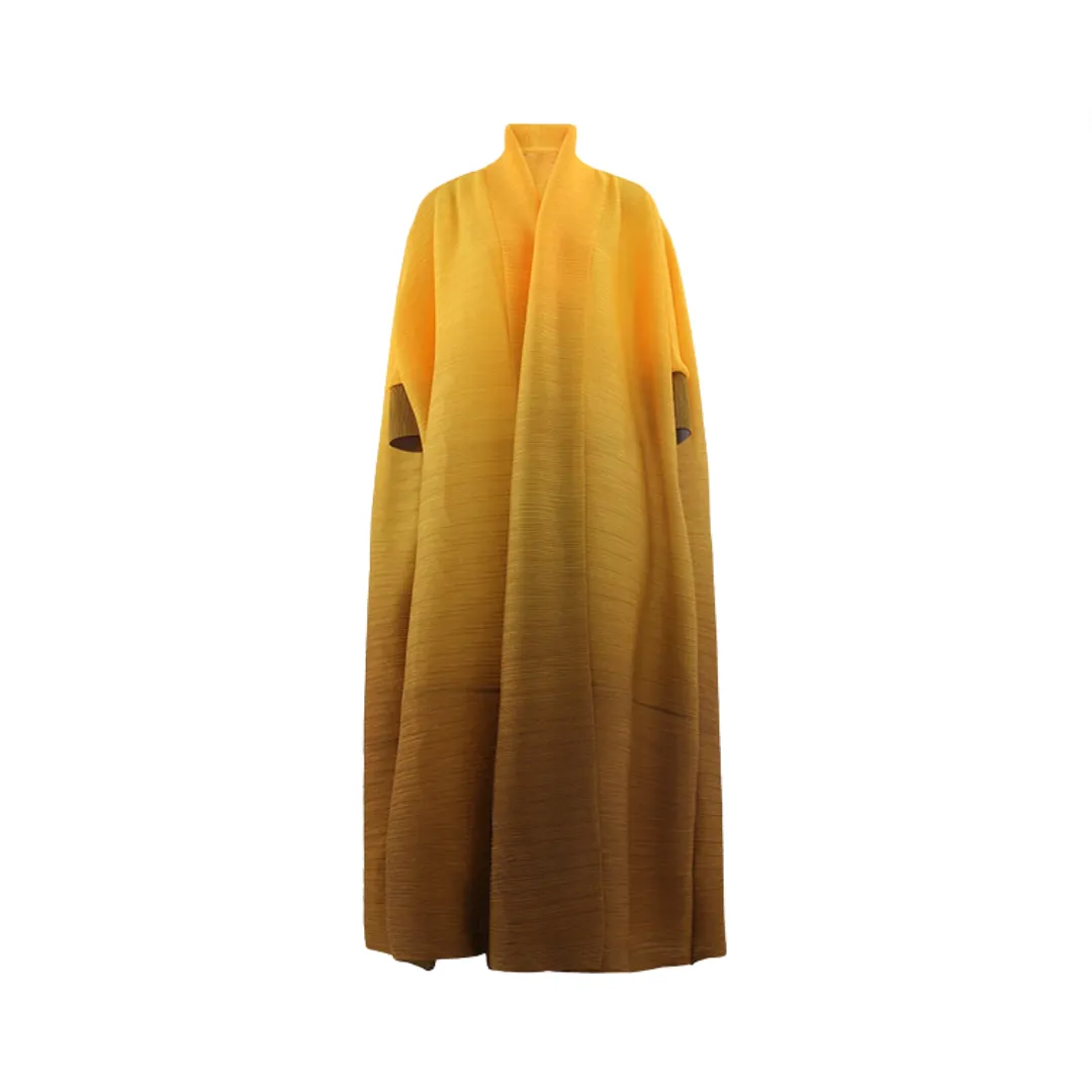 Pre Order: Gradient Batwing Sleeve Pleated Trench Coat