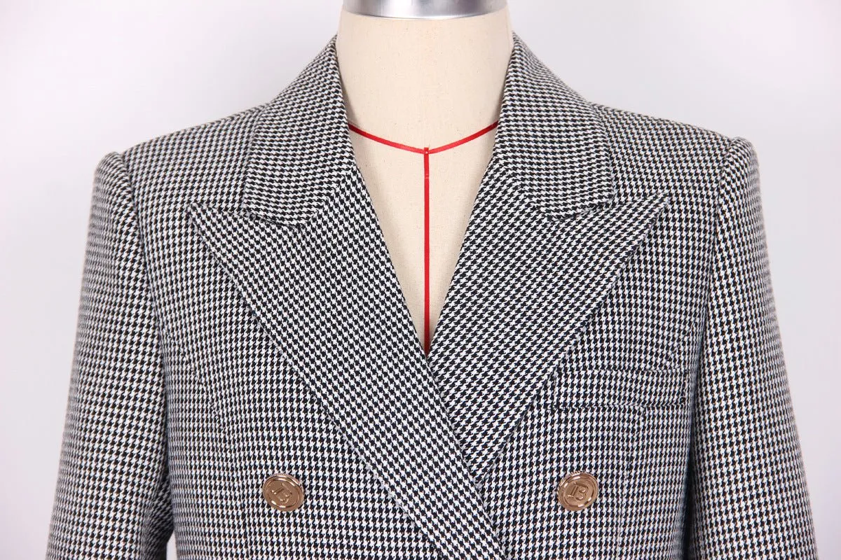 Pre Order:  Houndstooth Lapel Jacket