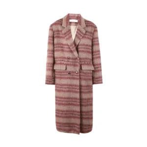 Pre Order:  Striped Woolen Loose Fit Coat