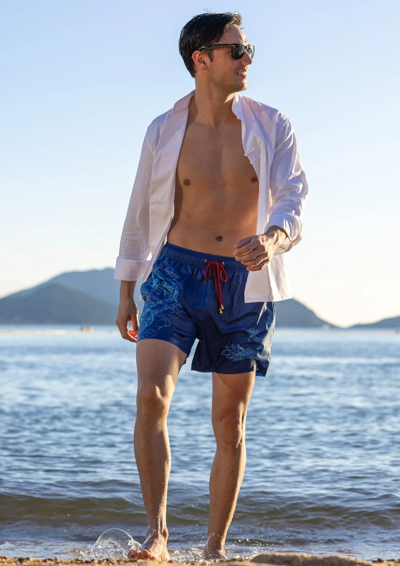 Qipology X Mazu Resortwear "Dragon Wave" Swim Shorts