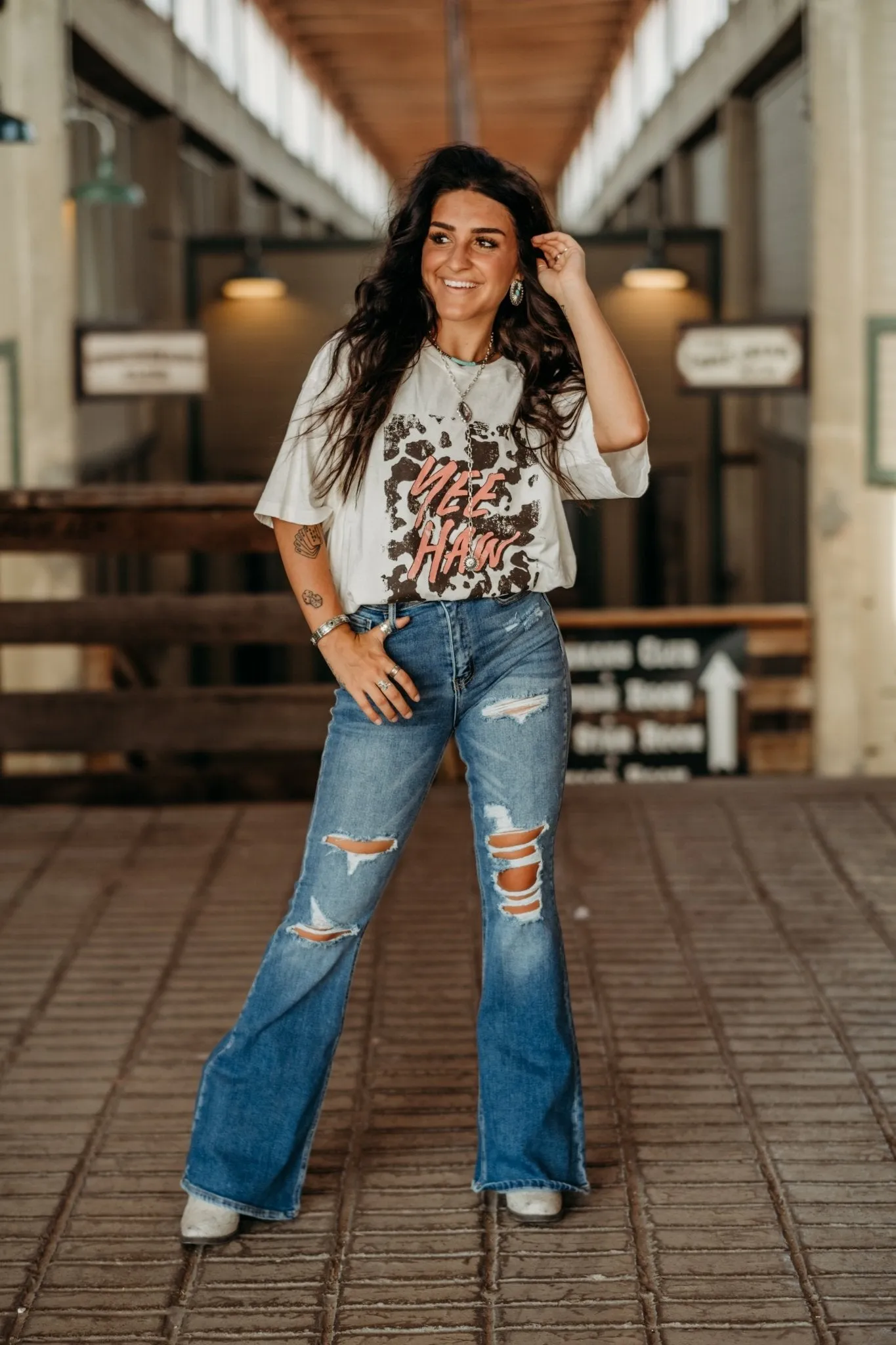 Rugged High Rise Flare Jean