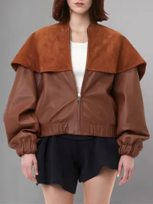 Safari Leather Jacket in Tan Brown