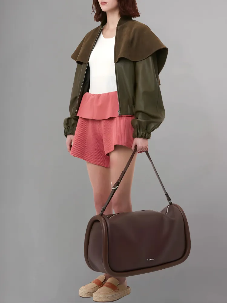 Safari Leather Jacket in Tan Brown