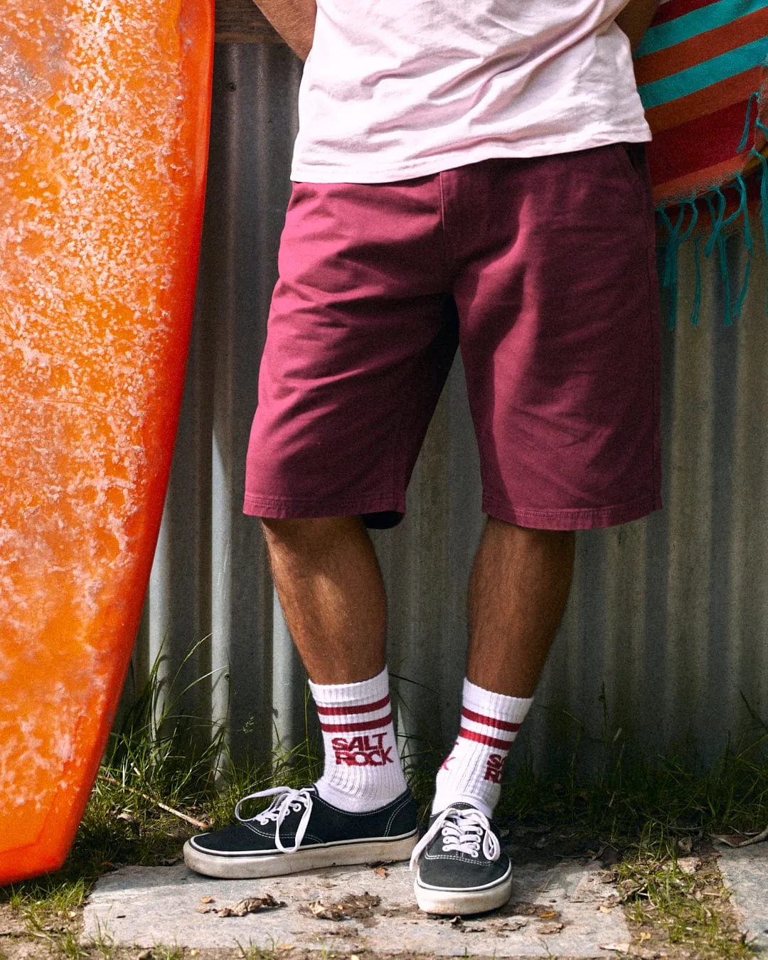 Sennen - Mens Chino Short - Burgundy