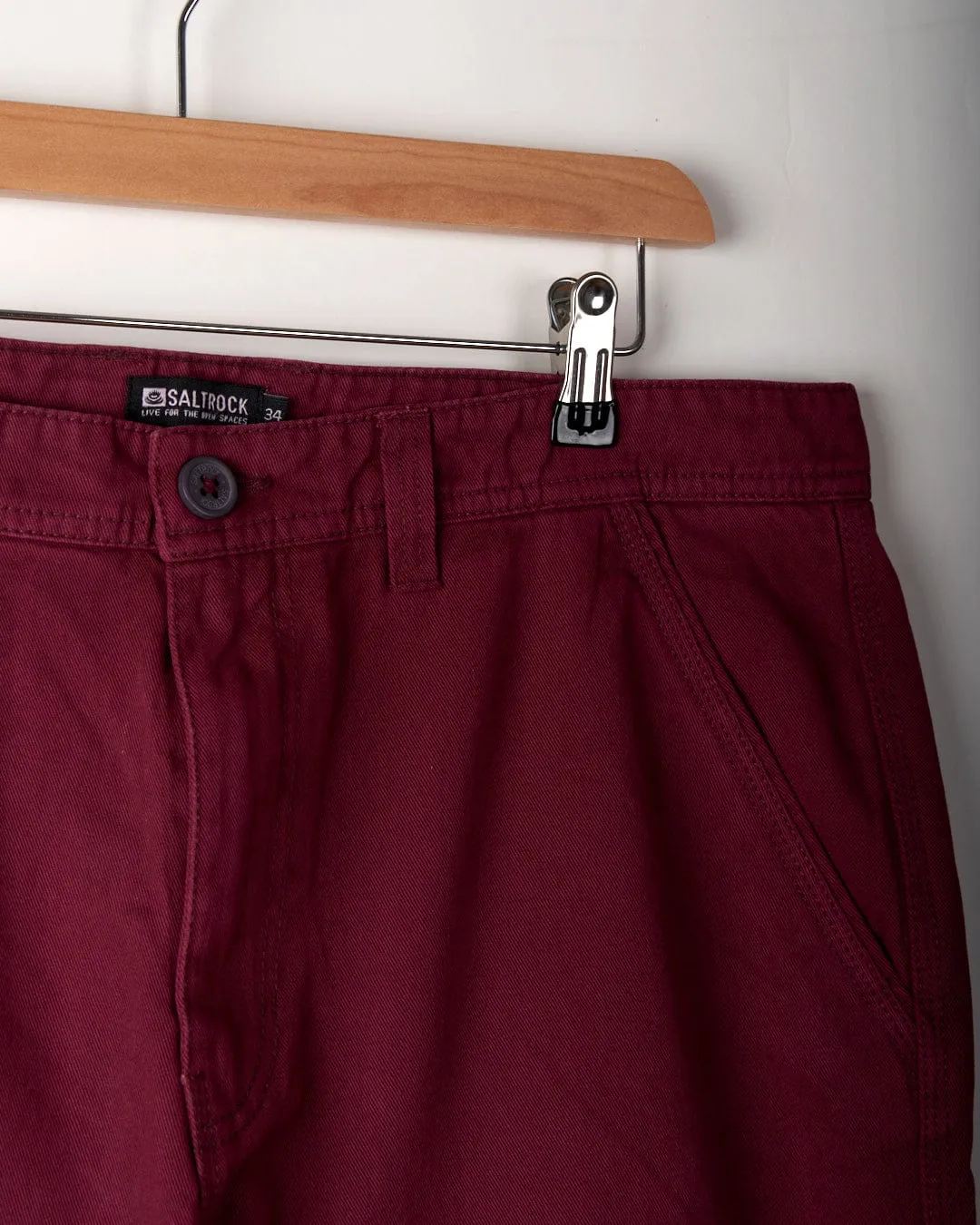 Sennen - Mens Chino Short - Burgundy