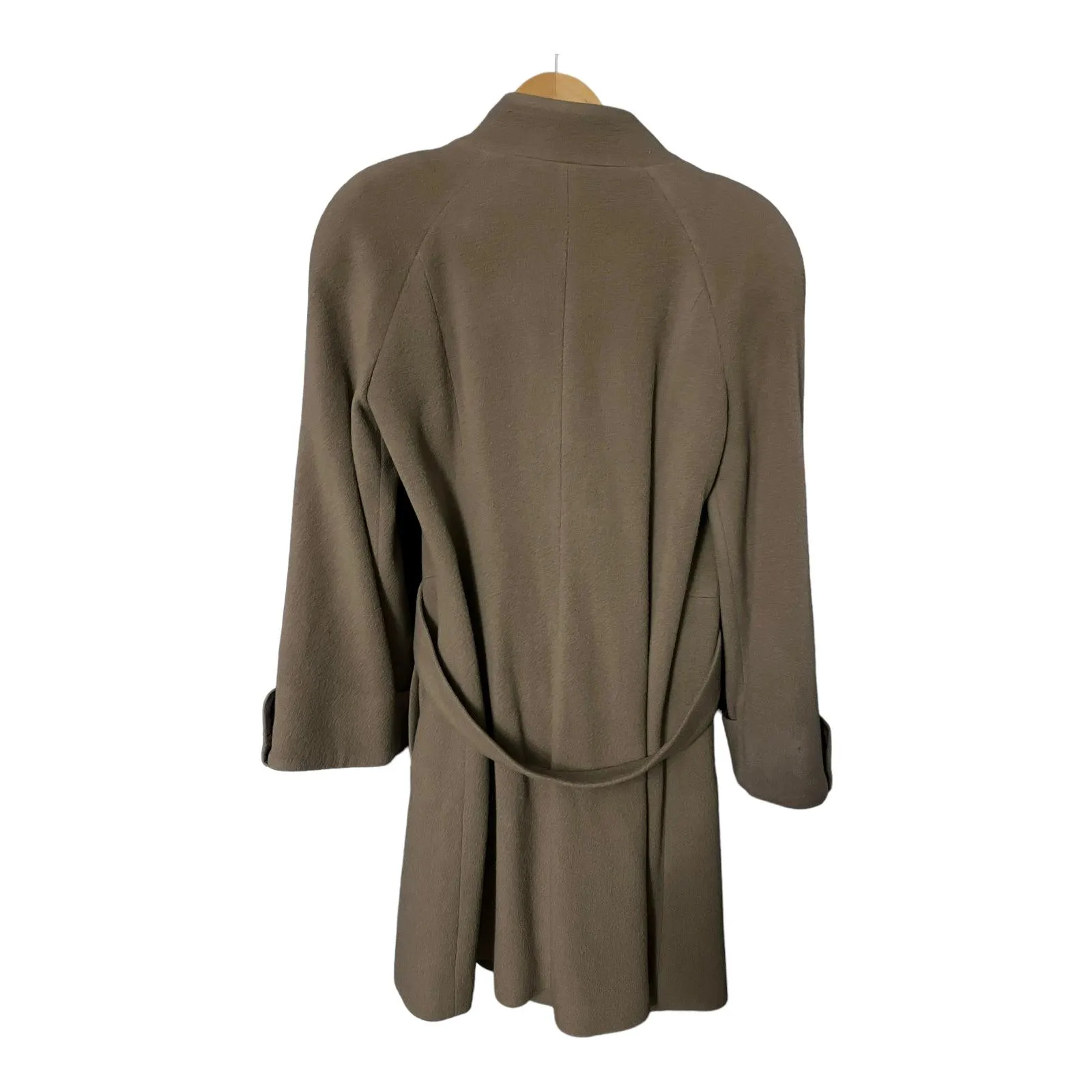 Sub-Couture Wool & Cashmere Blend Taupe Long Sleeved Coat UK Size 12