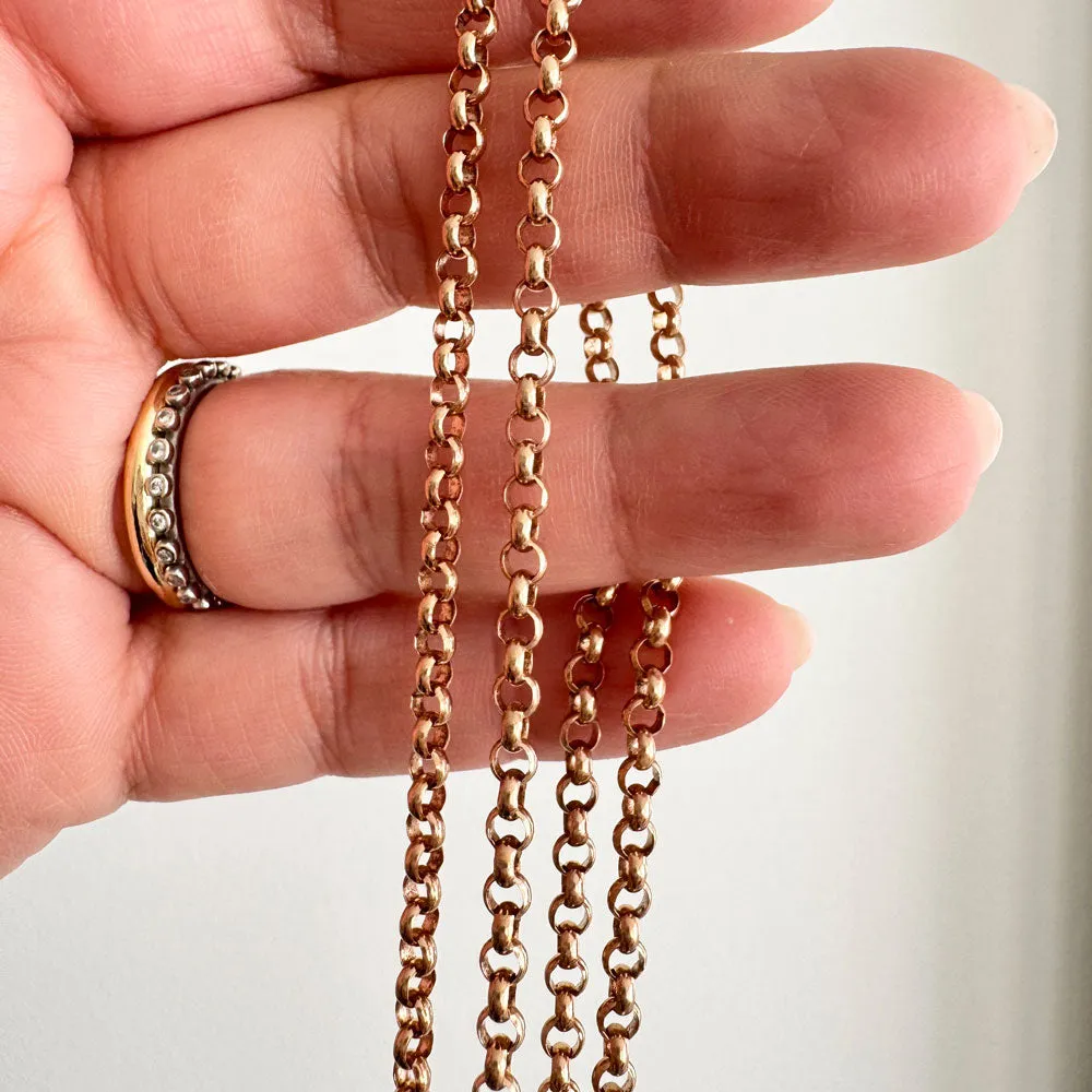 Vintage 9K Rose Gold Rolo Chain w/ Swivel Lobster Claw