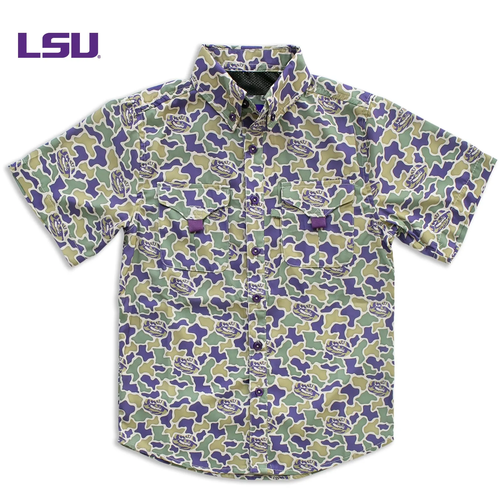 YOUTH - LSU Camo - Frio Tech Shirt